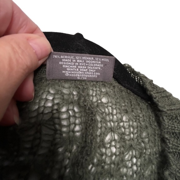 Wooden Ships Forrest Green Loose Cable-knit Pullover Sweater Sz S/M - Picture 11 of 11